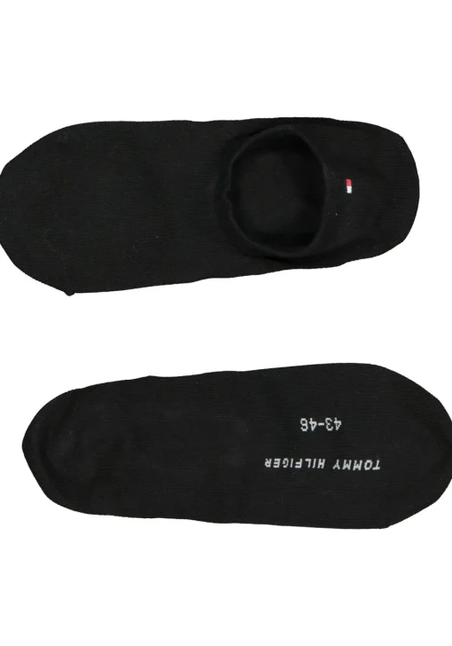 Tommy Hilfiger Footie Socks (2-pack), heren sneaker sokken katoen, onzichtbaar, zwart