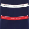 Tommy Hilfiger low rise trunk (3-pack), lage heren boxers kort, blauw met 3 kleuren tailleband