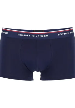Tommy Hilfiger low rise trunk (3-pack), lage heren boxers kort, blauw met 3 kleuren tailleband