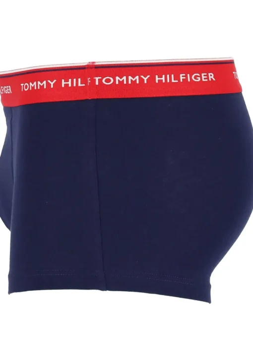 Tommy Hilfiger low rise trunk (3-pack), lage heren boxers kort, blauw met 3 kleuren tailleband
