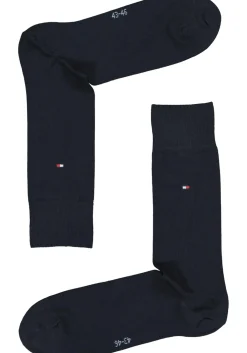 Tommy Hilfiger Rugby Stripe Socks (2-pack), herensokken katoen gestreept en uni, blauw