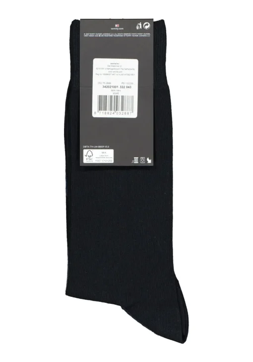 Tommy Hilfiger Rugby Stripe Socks (2-pack), herensokken katoen gestreept en uni, blauw