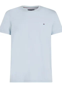 Tommy Hilfiger Stretch Slim Fit Tee, heren T-shirt korte mouw O-hals, blauw