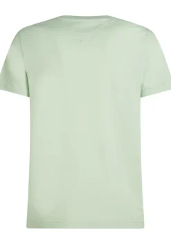 Tommy Hilfiger Stretch Slim Fit Tee, heren T-shirt korte mouw O-hals, groen