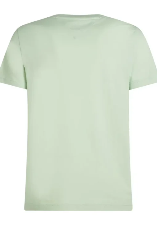 Tommy Hilfiger Stretch Slim Fit Tee, heren T-shirt korte mouw O-hals, groen