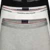Tommy Hilfiger trunks (3-pack), heren boxers normale lengte, zwart, wit en grijs