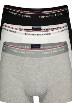 Tommy Hilfiger trunks (3-pack), heren boxers normale lengte, zwart, wit en grijs