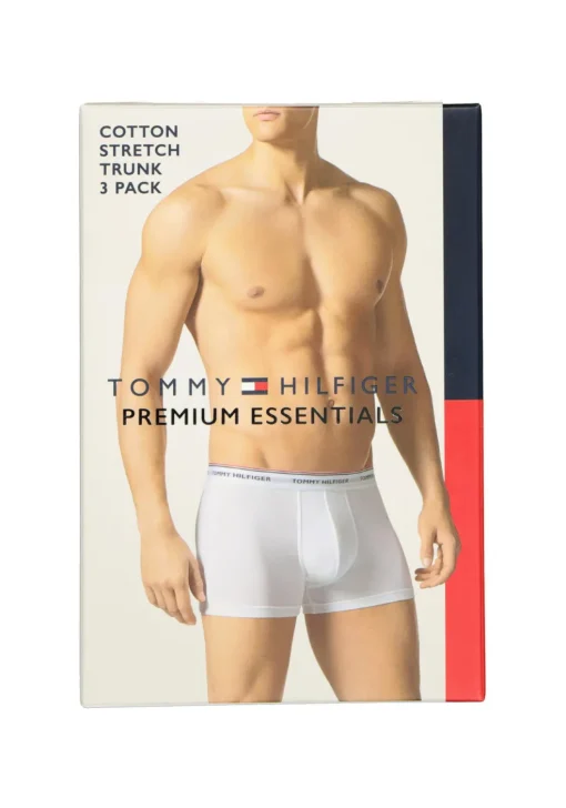Tommy Hilfiger trunks (3-pack), heren boxers normale lengte, zwart, wit en grijs