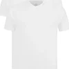 VENT wijd model T-shirt V-hals (2-pack), wit