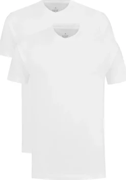VENT wijd model T-shirt V-hals (2-pack), wit