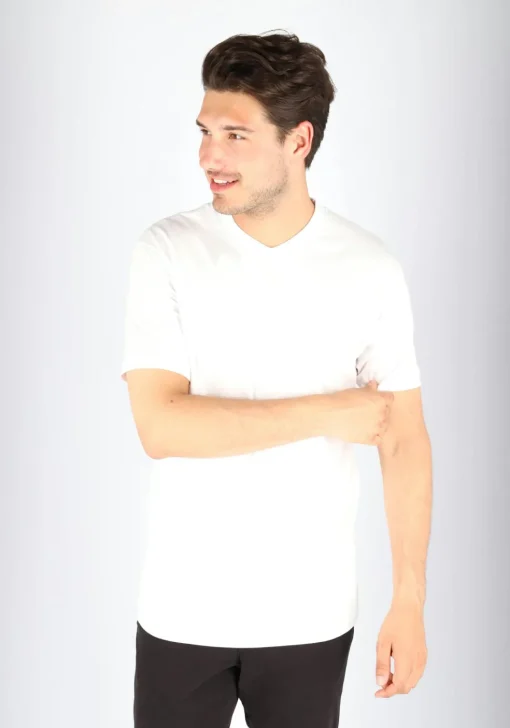 VENT wijd model T-shirt V-hals (2-pack), wit