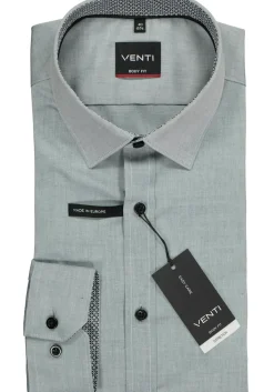 VENTI body fit overhemd, grijs (contrast)