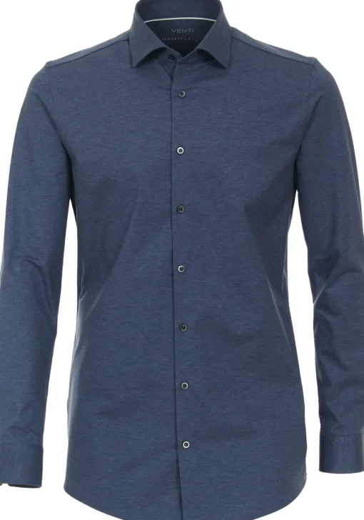 VENTI body fit overhemd, jersey, blauw