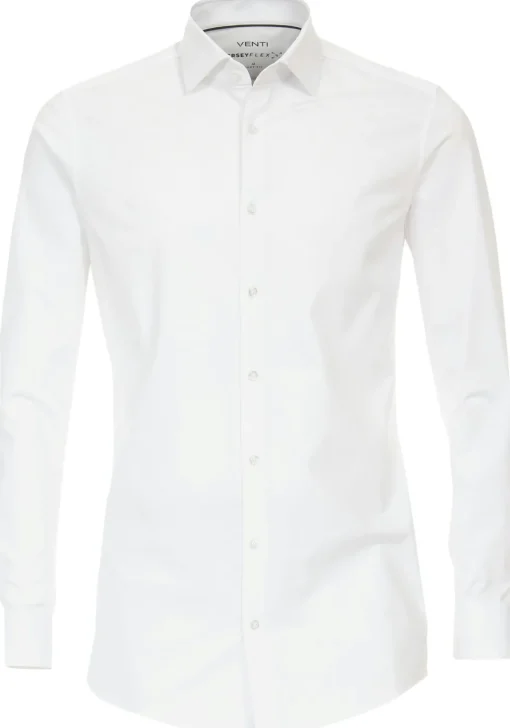 VENTI body fit overhemd, jersey, wit