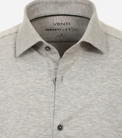 VENTI body fit overhemd, jersey, grijs