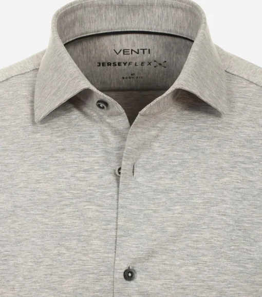 VENTI body fit overhemd, jersey, grijs