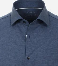 VENTI body fit overhemd, jersey, blauw