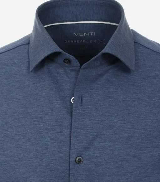 VENTI body fit overhemd, jersey, blauw