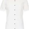 VENTI body fit overhemd, korte mouw, popeline, wit