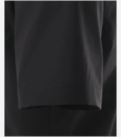 VENTI body fit overhemd, korte mouw, popeline, zwart