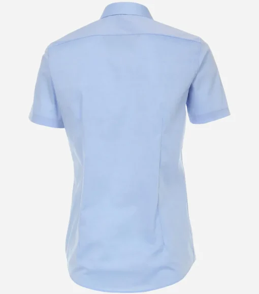 VENTI body fit overhemd, korte mouw, popeline, blauw