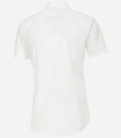 VENTI body fit overhemd, korte mouw, popeline, wit