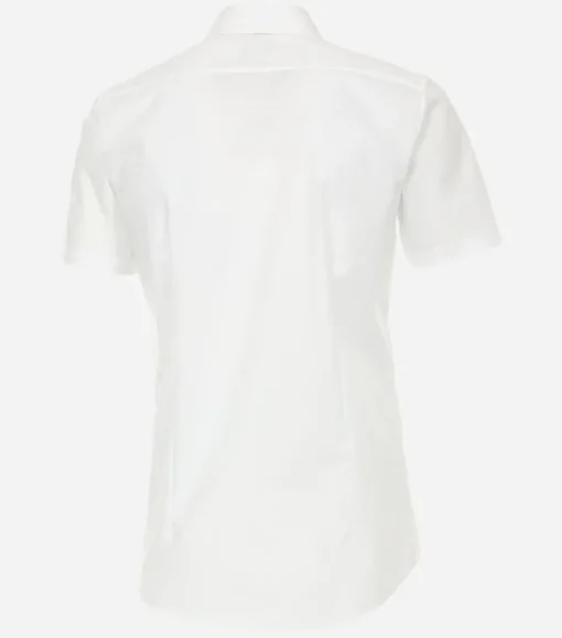 VENTI body fit overhemd, korte mouw, popeline, wit