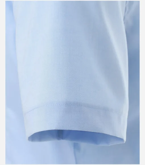VENTI body fit overhemd, korte mouw, popeline, blauw