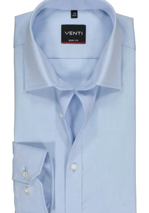 VENTI body fit overhemd, mouwlengte 72 cm, lichtblauw