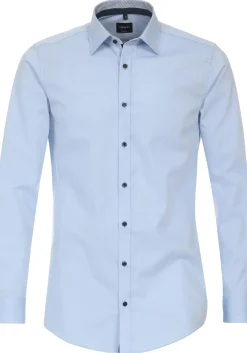 VENTI body fit overhemd, popeline, blauw