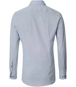 VENTI body fit overhemd, popeline, blauw dessin
