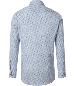 VENTI body fit overhemd, popeline, blauw dessin