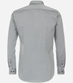 VENTI body fit overhemd, popeline, grijs