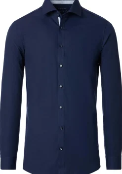 VENTI body fit overhemd, twill, blauw