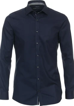VENTI body fit overhemd, twill, blauw