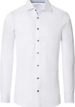 VENTI body fit overhemd, twill, wit