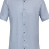 VENTI modern fit overhemd, korte mouw, dobby, blauw