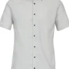 VENTI modern fit overhemd, korte mouw, dobby, grijs