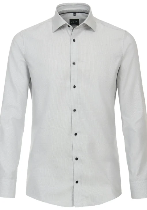 VENTI modern fit overhemd, structuur, grijs