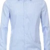 VENTI modern fit overhemd, twill, blauw met wit geruit