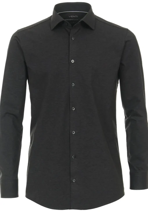 VENTI modern fit overhemd, jersey, antraciet