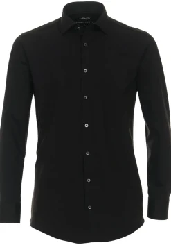 VENTI modern fit overhemd, jersey, zwart