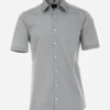 VENTI modern fit overhemd, korte mouw, popeline, grijs
