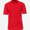 VENTI modern fit overhemd, korte mouw, popeline, rood