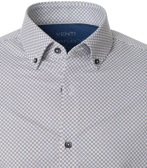 VENTI modern fit overhemd, jersey, bruin dessin