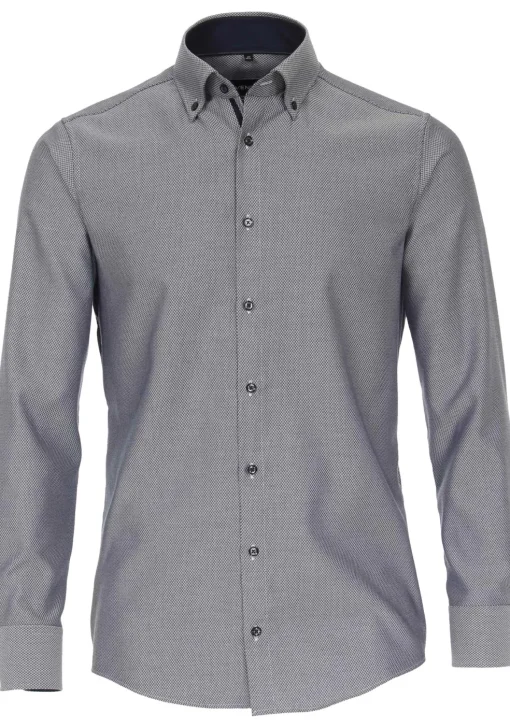 VENTI modern fit overhemd, dobby, blauw