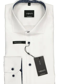 VENTI modern fit overhemd, wit structuur (contrast)