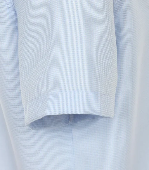 VENTI modern fit overhemd, korte mouw, dobby, blauw