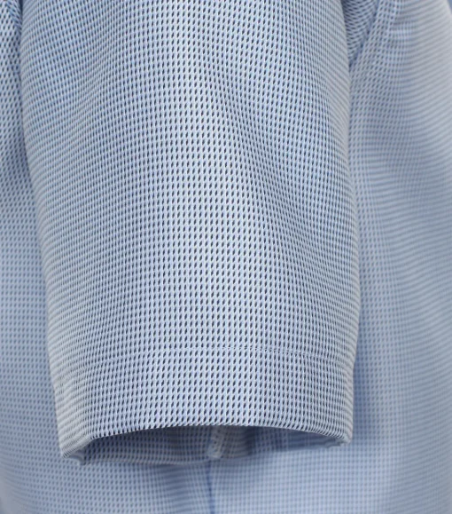 VENTI modern fit overhemd, korte mouw, dobby, blauw