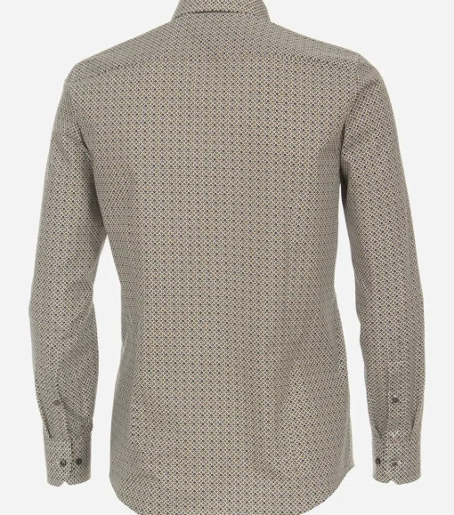 VENTI modern fit overhemd, popeline, geel dessin